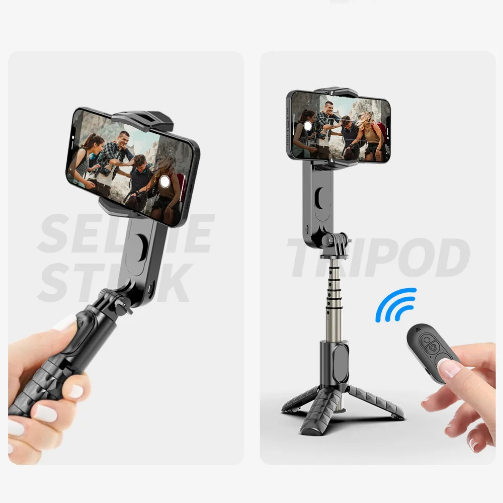 Phone Stabilizer Mini Handheld Gimbal Stabilizer Removable Fill Light Wireless Remote Selfie Stick Tripod Phone Stand Holder New