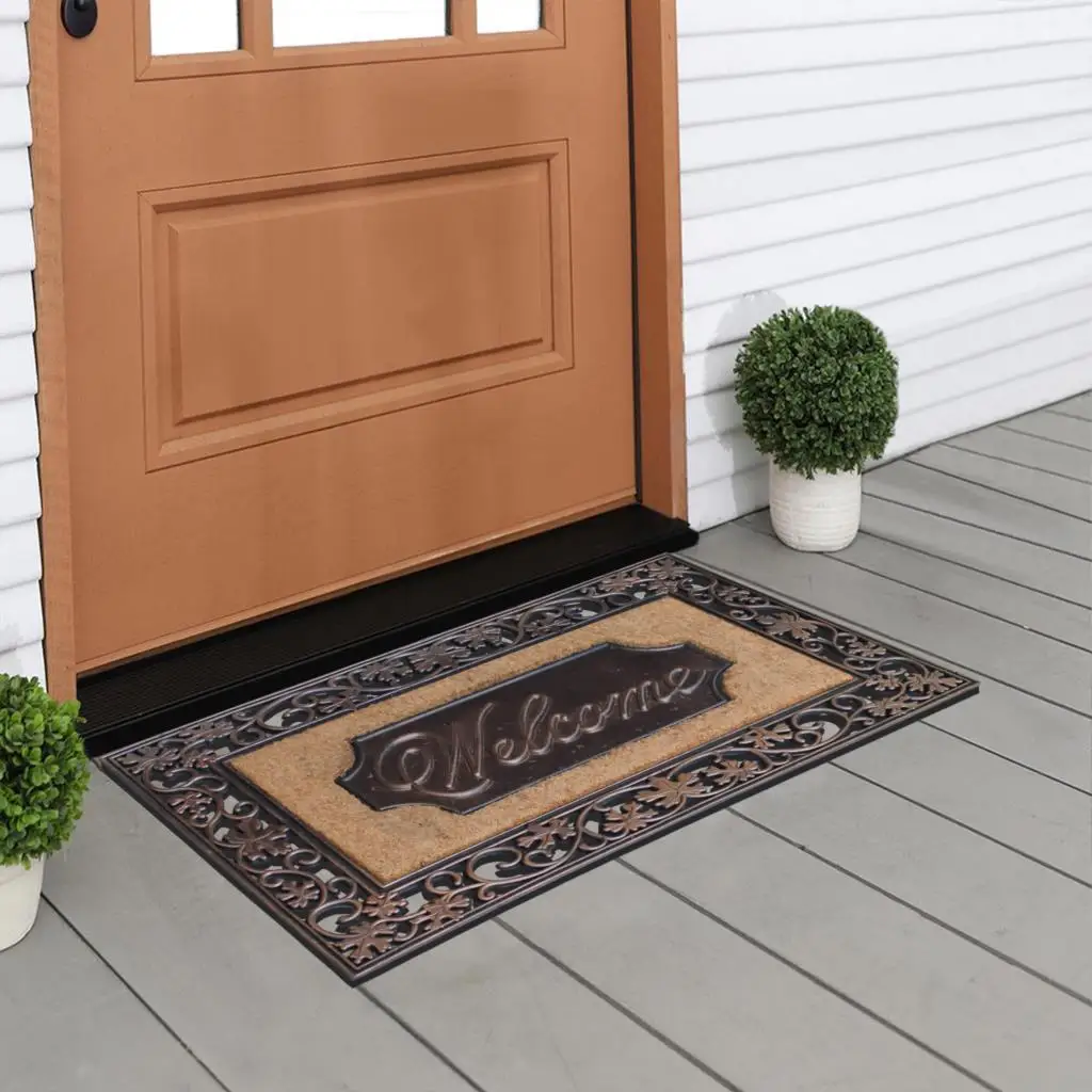 

A1HC Natural Coir and Rubber Door Mat, 38x23, Thick Durable Doormats for Indoor Outdoor Entrance, Low Profile Door Mat