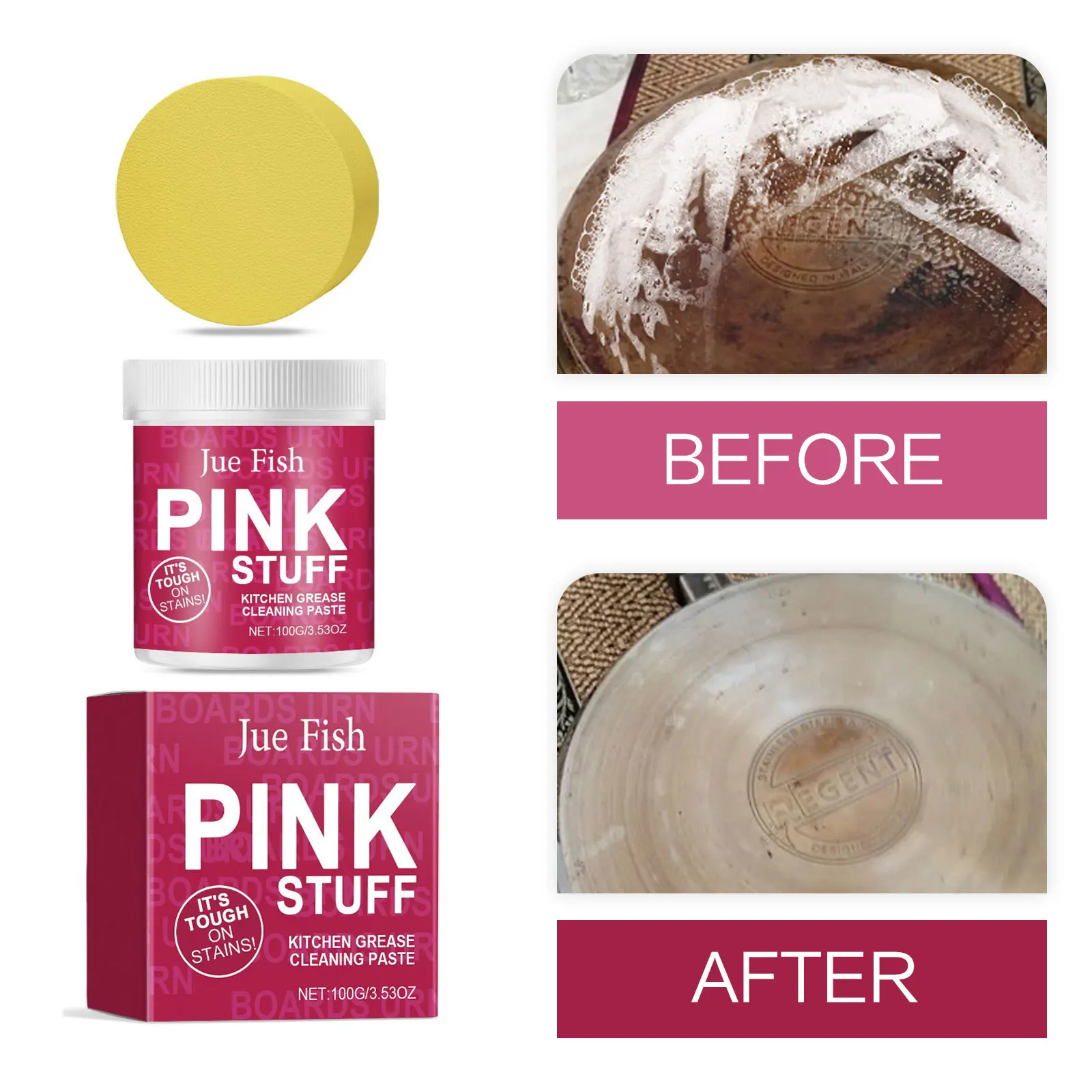 Крем для чистки тяжелого масла посуда масло удаления пятен кастрюля нижняя шкала