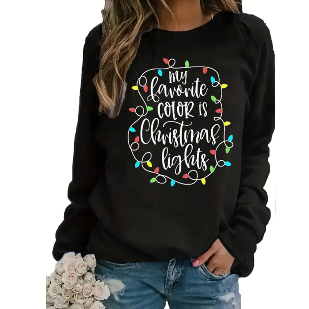 

Пуловеры с рождественским принтом и подсветкой Y2K, толстовки с капюшоном, верхняя одежда с открытыми плечами, женская одежда, толстовки с длинным рукавом и узором