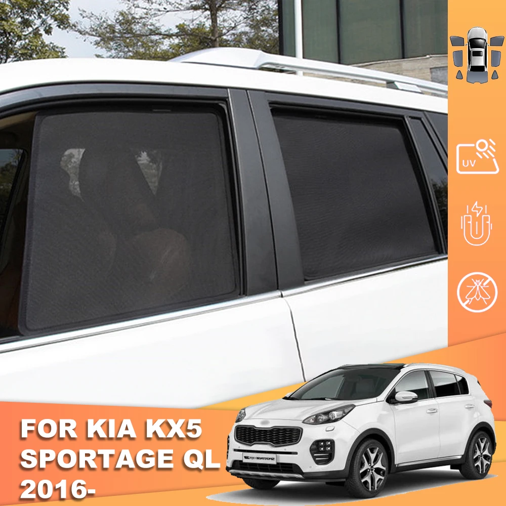 Für Kia Sportage QL 2015-2021 Magnetische Auto Sonnenschirm Schild Frontscheibe Mesh Rahmen Vorhang Hinten Seite Fenster Sonne schatten Visier