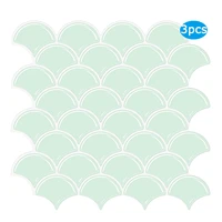 wostick new deign 3d smart self adhesive wallpaper peel and stick backsplash tile stickers 3 sheets greeb color