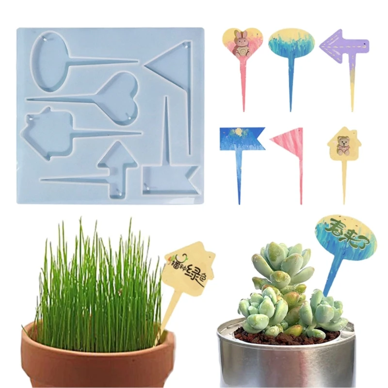 

Plants Tag Resin Mold Geometry Tag Silicone Epoxy Mold Silicone Kindergarten Garden Tag Seed Potted Herbs- Flower Tag T8DE