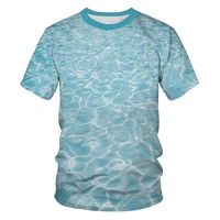 2022 summer fashion mens t shirt 3d water drop ice cube printing casual good breathable personality trend top
