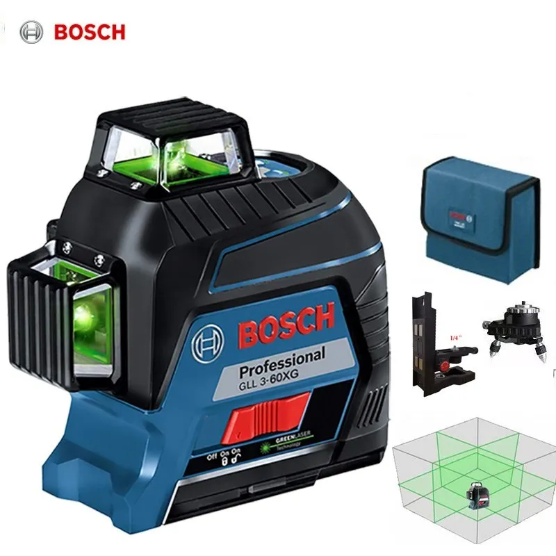 

Bosch Laser Level 12 Lines Green GLL3-60XG Vertical And Horizontal Measuring Tool Projection Line For Home Decoration Outdoor