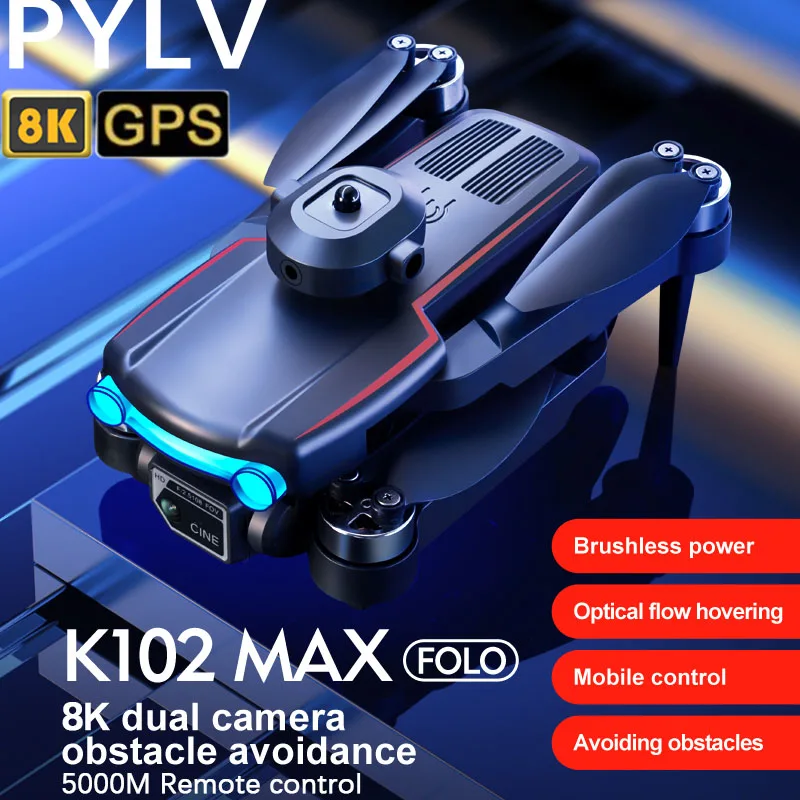 

Мини-Дрон PYLV K102, Радиоуправляемый квадрокоптер с HD-камерой 4k, оптическим потоком, обход препятствий, Wi-Fi, FPV, игрушка в подарок