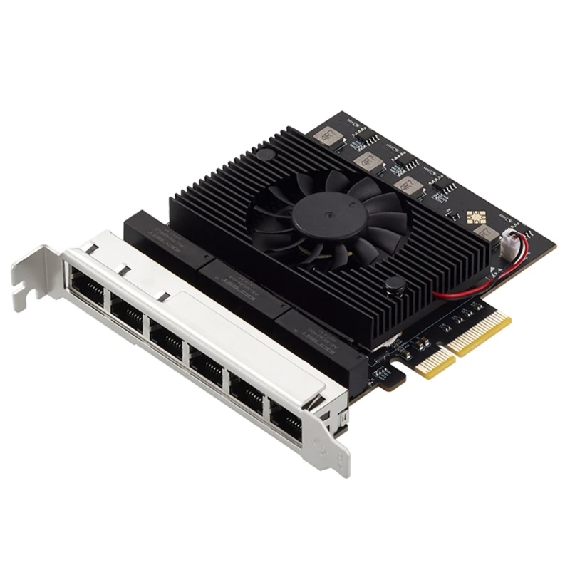 

896F 6-портовая 2,5-гигабитная карта PCIEx4 8125B Адаптер PCIE 10/100/1000/2500 Мбит/с RJ45