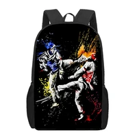 kungfu taekwondo school bags 3d printed book bag men 16 inch backpack for teen boys kindergarten bagpack children moc