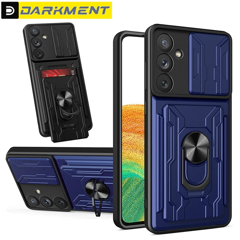 

Card Slot Case For Samsung Galaxy A54 A14 A72 A52 A32 A22 A12 Holder Slide Lens Cover For Galaxy A31 A51 A71 A13 A23 A33 A53 A73