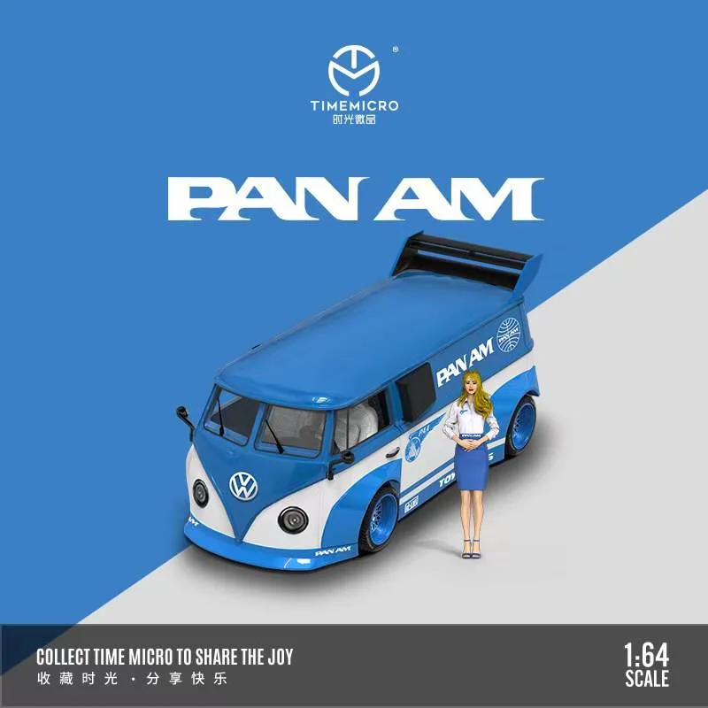 

Время MICRO 1:64 T1 van PAN AM литой коллекционный миниатюрный автомобиль