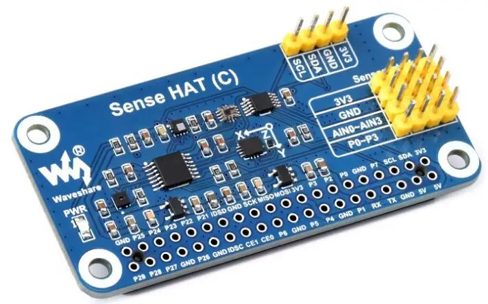 

Sense HAT (C) для Raspberry Pi, встроенные многофункциональные датчики, поддержка внешних датчиков