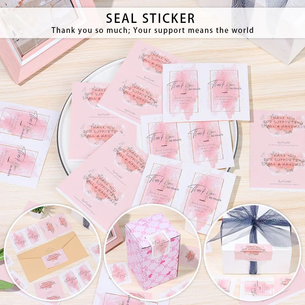 

Supplies Express Praise Online Retails Pink Watercolor Packaging Sealing Labels Package Decoration Thank You Stickers