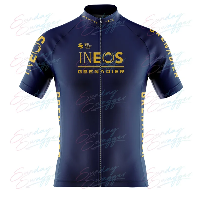 Ineos Grenadier 2023 Belgium Champion Wout van Aert Cycling Clothing Summer Jersey Road Bike Shirt Short Sleeves Bicycle Shirt
