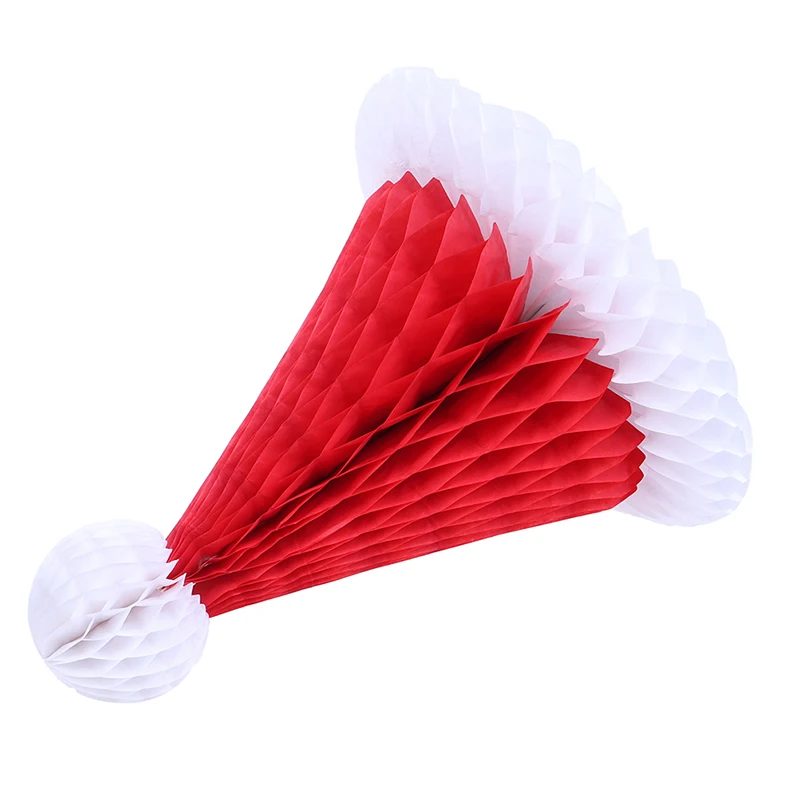 

Рождественская шапка с сотовыми шариками, украшение для рождественской елки, фонарик из бумаги