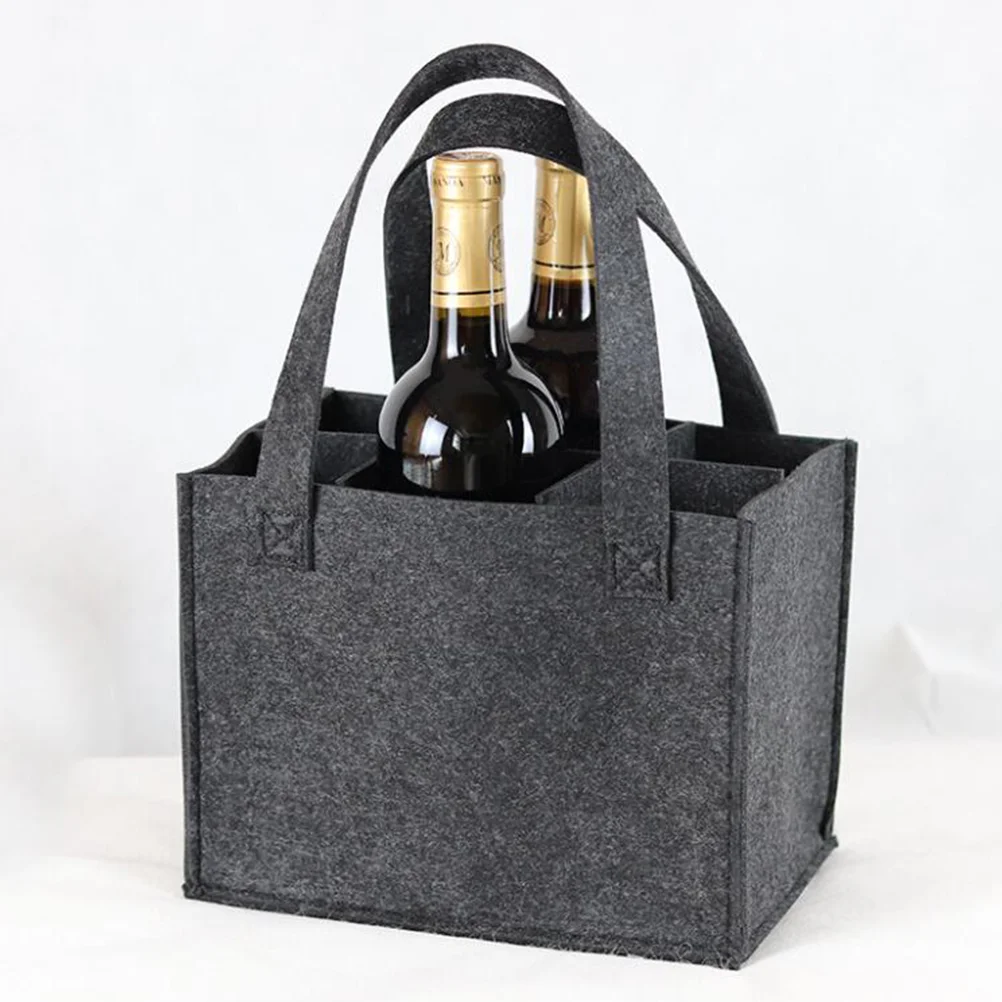 

Bottle Gift Bags Champagne Carrier Wrapping Picnic Tote 6 Pack Packing Felt