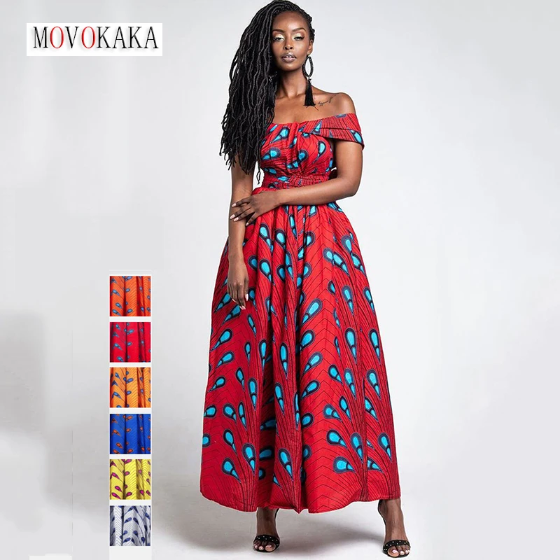 

MOVOKAKA Summer Indie Folk Feather Printing Woman Sexy Long Dress Casual Bandage Split Vestidos Variety Dressing Methods Dresses