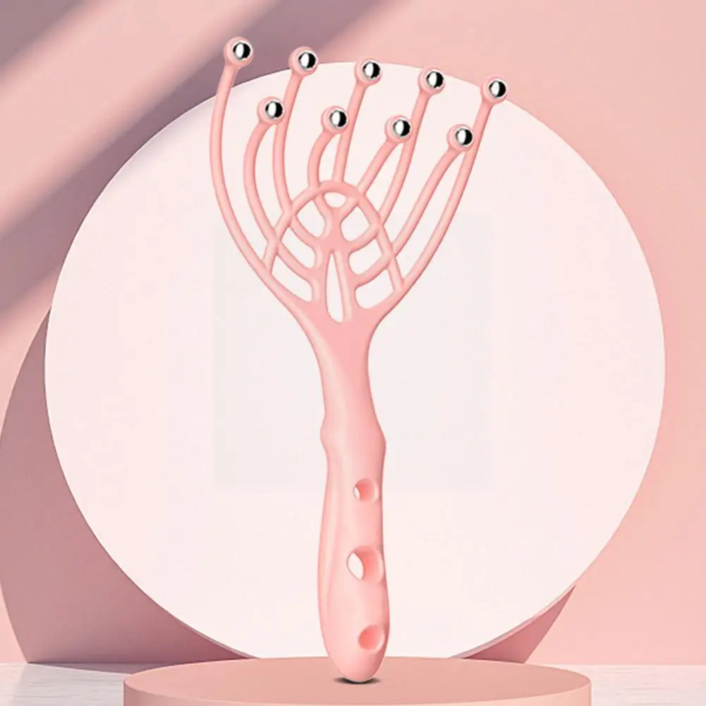 

Massager Scalp Neck Comb Roller Five Finger Claws Steel Ball Hand Held Relax Spa For Blood Circulation Hair Growt E5v5