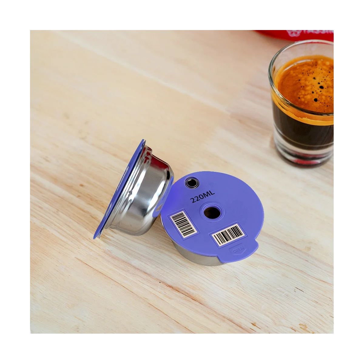 

Coffee Capsule Pod for Machine Refillable Filter Pod Silicone Lid Replacement 200Ml Espresso Coffee