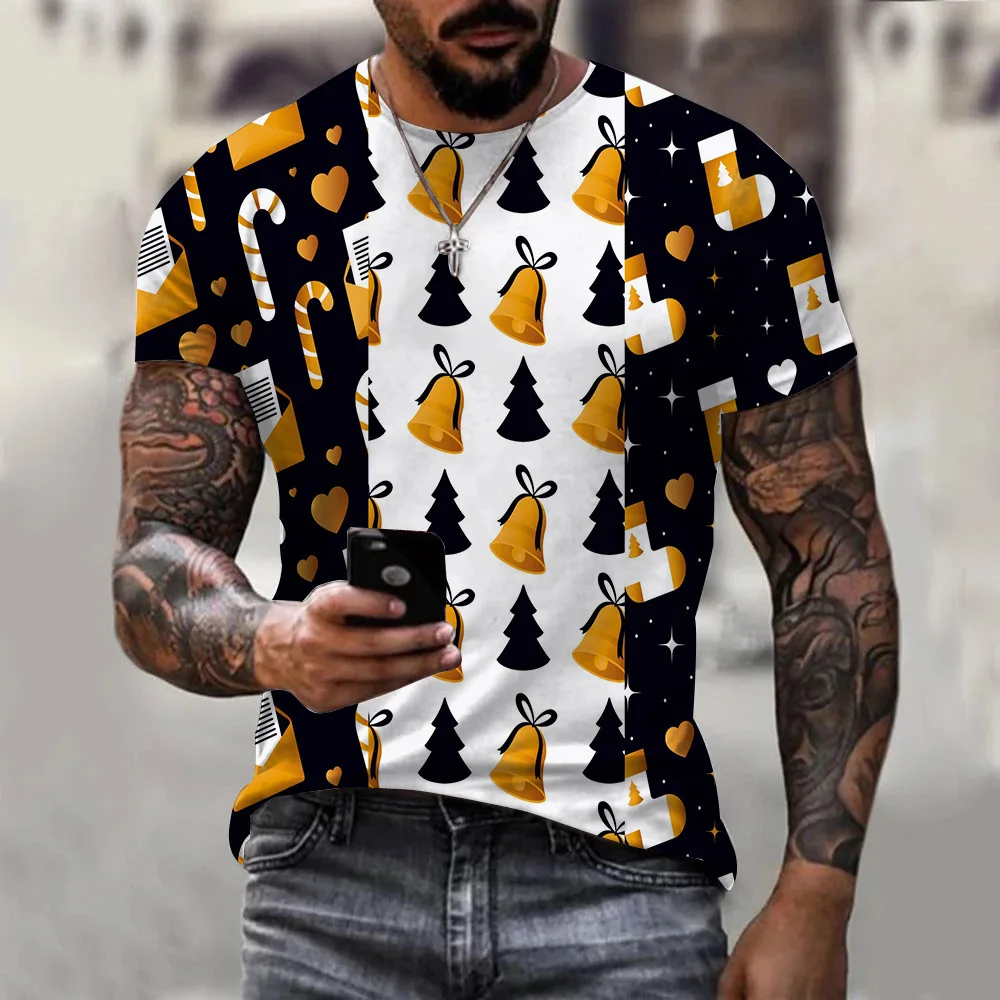 

Men's Summer Short sleeve Christmas Print T-shirt Male Sports Running tshirt Fitness Gym t shirt Tee Tops Streetwear Clothes