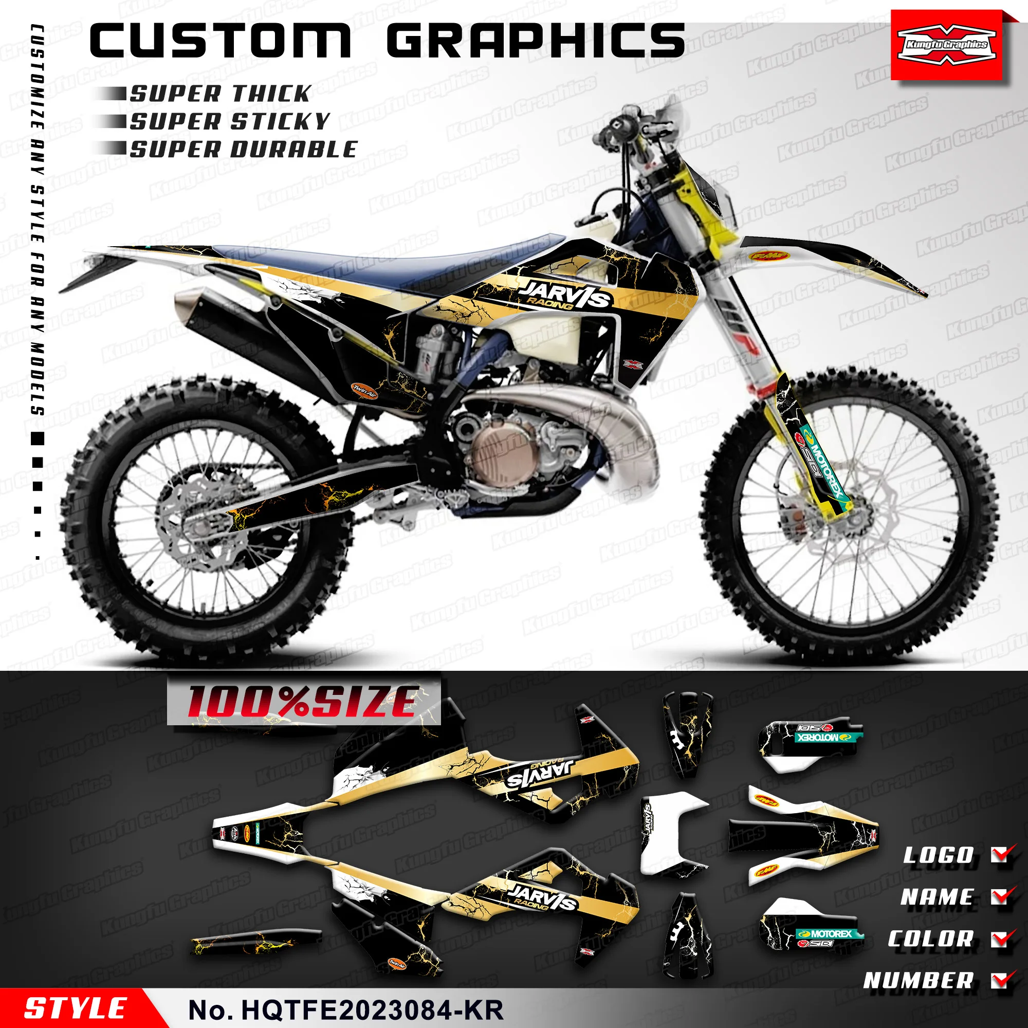 KUNGFU графические мотоциклетные наклейки УФ-стойкий винил для Husqvarna TE FE TC FC TX FX FS