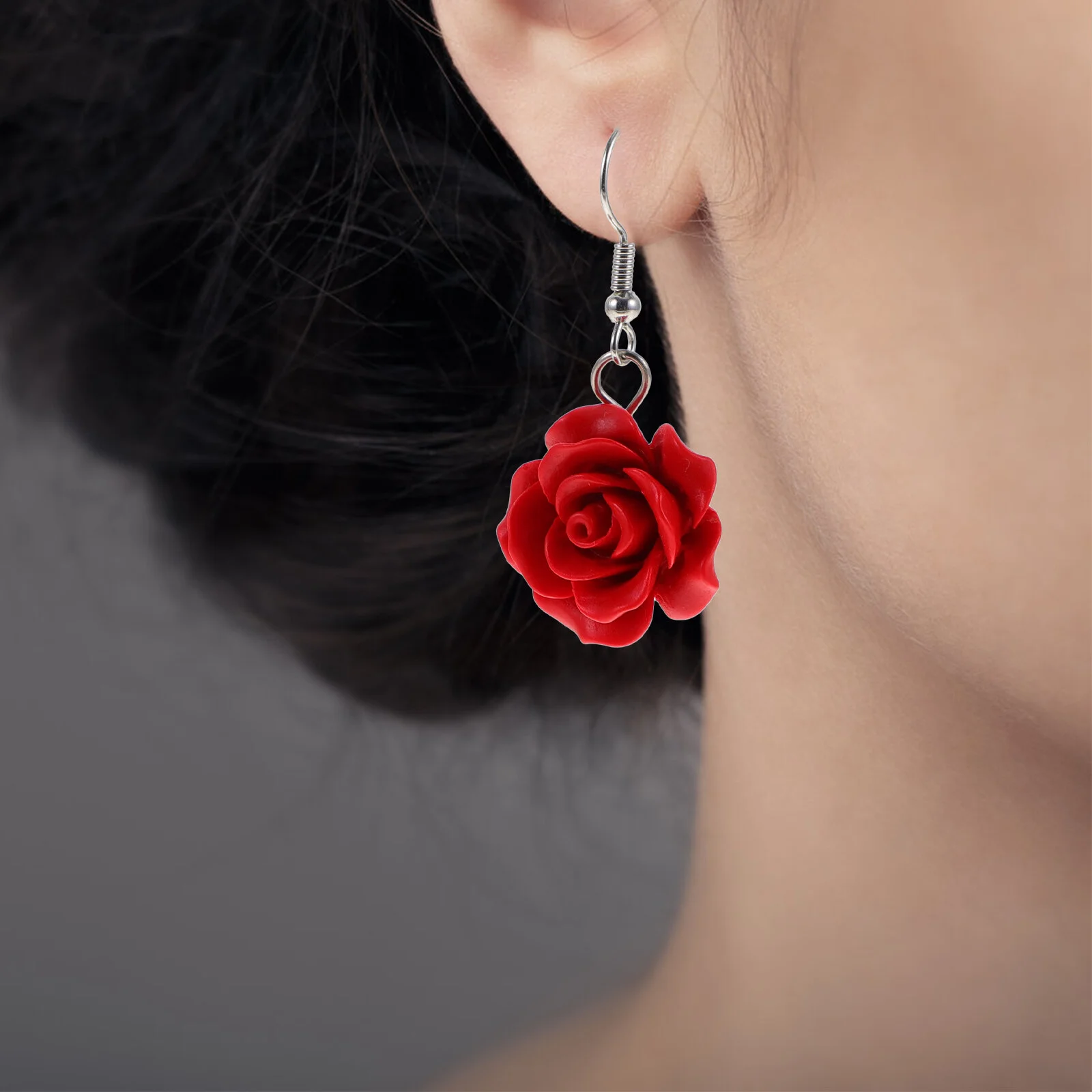 

2 Pairs Rose Earrings Drop Earrings Flower Earrings Hook Earrings Ear Jewelries for Women Teen Girls