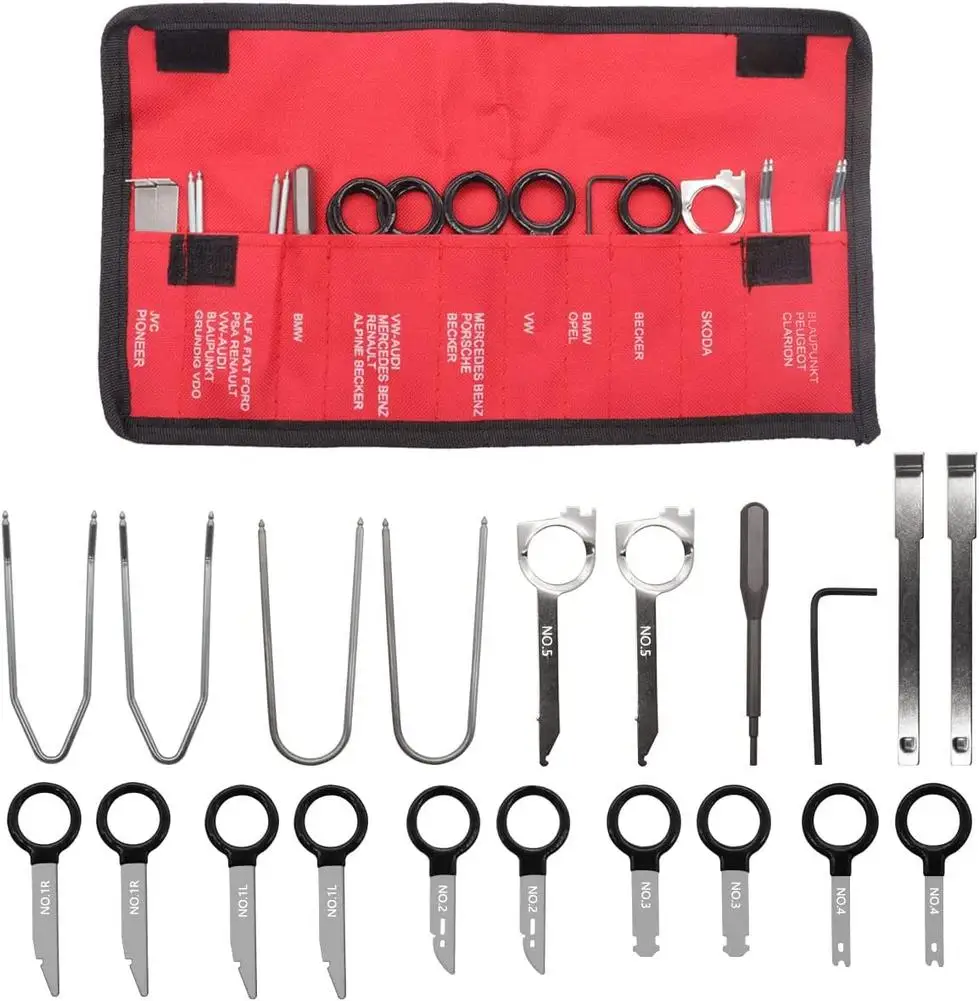 

20pcs Car Radio Removal Tool Kit Auto Audio Cd Player Dvd Navigation Interior Disassembly Repair Tool