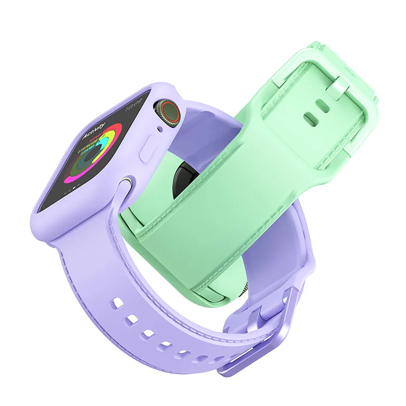 

Silicone band For Apple Watch Strap 45mm 41mm 44mm 40mm 38mm 42mm smartwatch watchband bracelet iWatch serie 3 4 5 6 7 se strap