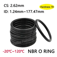 10 50pcs black o ring sealing gasket cs 2 62mm id 1 24 177 47mm nbr automobile nitrile rubber round o type oil resistant washer