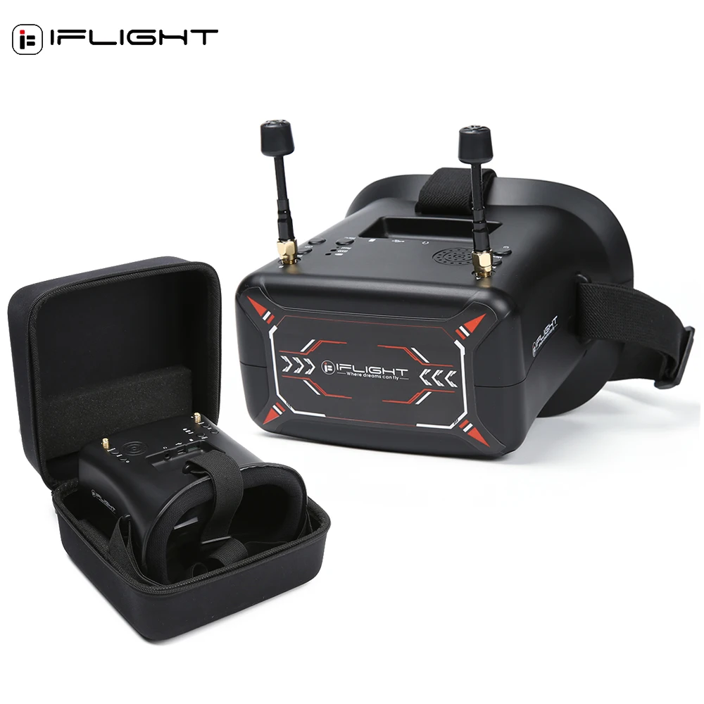 

IFlight 5,8 GHz 40CH DVR FPV Goggles 4,3 inch 480*272 ЖК-экран Встроенный 3,7 V 2000mAh аккумулятор для RC FPV Racing Drone