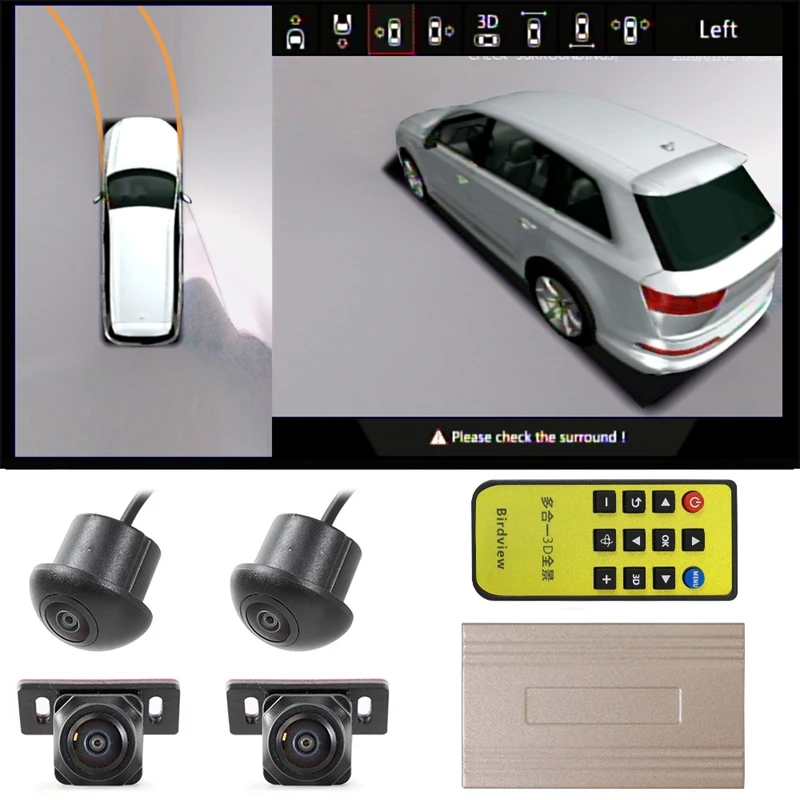 

HD 3D 360 Seamless Surround View Digital Video Recorder Built-In Trajectory Car DVR Recording Parking Rear View Cam