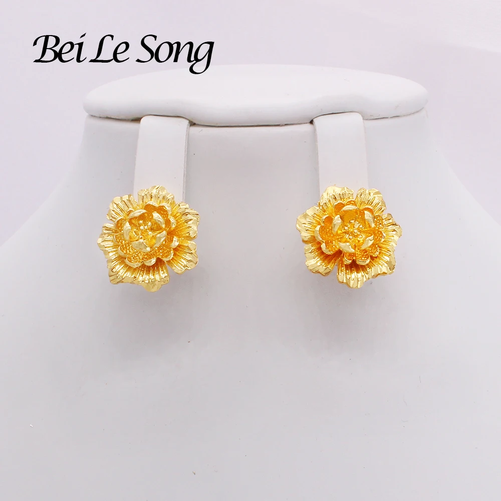

Fashion gold plated flowers stud earrings women's jewelry wholesale earings drop earing piercings girls ear rings for women