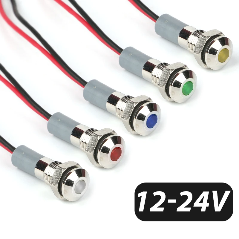 

Набор из 5 металлических светодиодных индикаторных ламп VaneAims FXB6F-LED 6мм