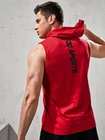 2022 new hot sale men letter graphic hooded sports tee