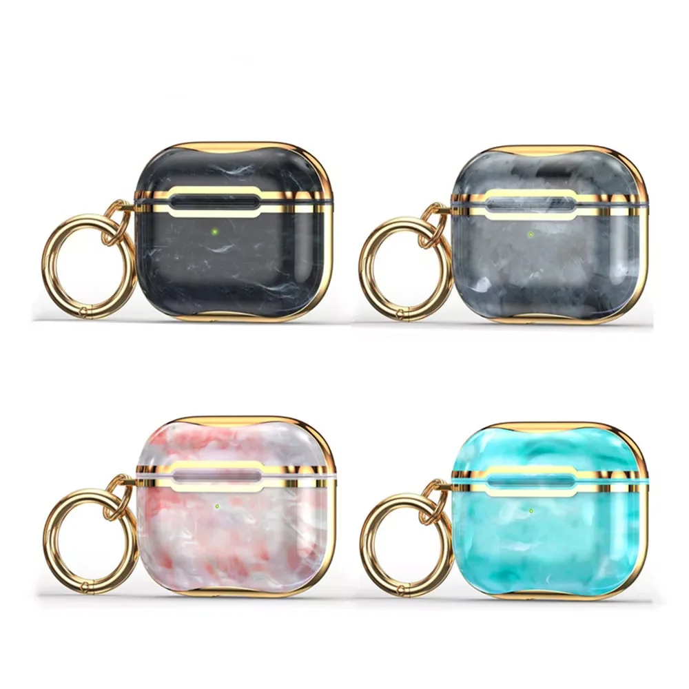 

Fashion Earphone Case For airpods 3 protective cover third generation Electroplated marble shell for airpods earphone cover New