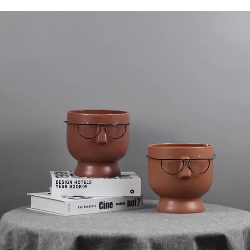 Керамическая ваза очки с человеческим лицом мультфильмы современные аксессуары