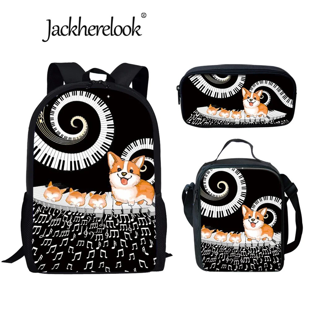 

Jackherelook Cute Dog Animal School Bag 3PCS/Set for Student Boys Girls 3D Prints Causal Book Travel Rucksack Best Gifts Mochila