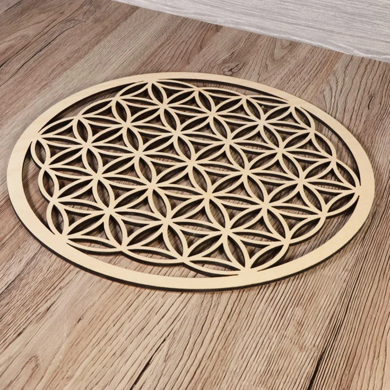 1 шт. чакра цветок жизни натуральный символ 14 видов круглые деревянные круги