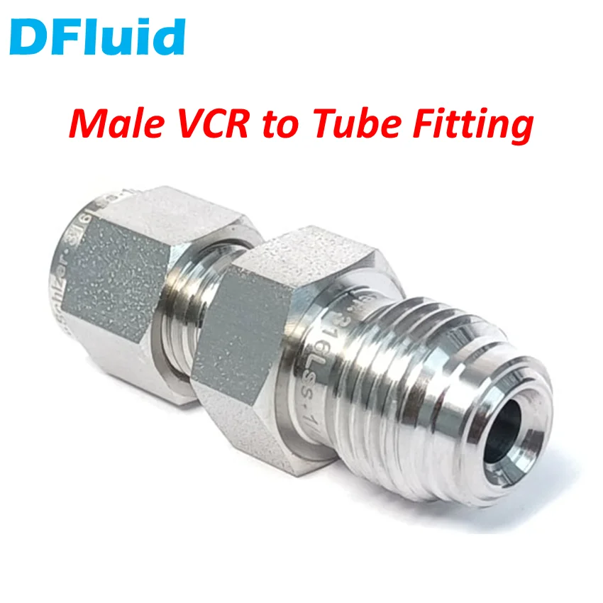 Male VCR to Tube Fitting LOK Stainless Steel 316 Face Seal Fitting Adapter 1/8 1/4 3/8 1/2 inch High Purity replace Swagelok