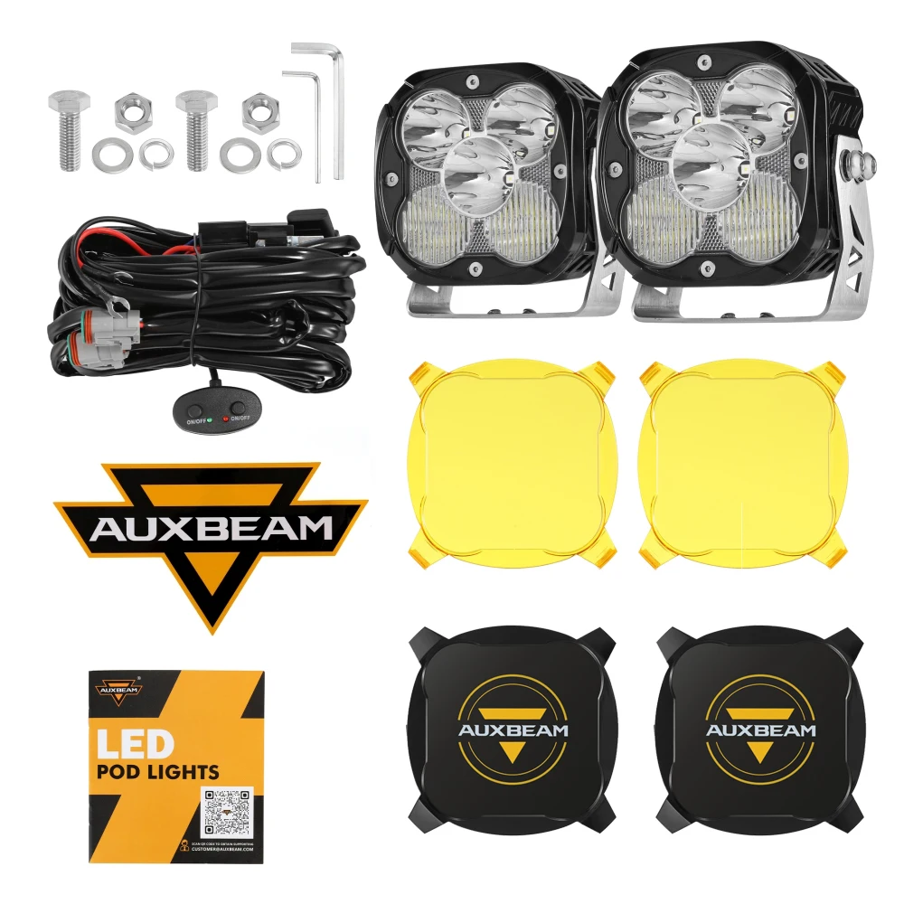 

AUXBEAM XP-ULTRA SERIES 4,5-дюймовый светодиодный фонарь 128 Вт ВНЕДОРОЖНЫЕ рабочие фары с янтарным дневным ходом DRL Plug & Play