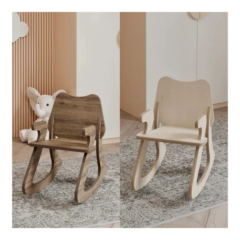 

Современное эстетическое кресло-качалка, деревянное кресло для чтения для малышей, рокер Монтессори, детское кресло-качалка, расслабляющее кресло-качалка