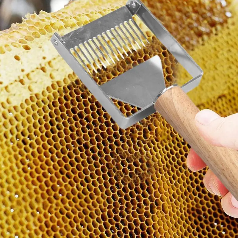 

Инструменты для пчеловодства, резак для меда, вилка для снятия колпачка, скребок для меда, инструменты для пчеловодства из нержавеющей стали, деревянная ручка, лопатка для вилки для меда