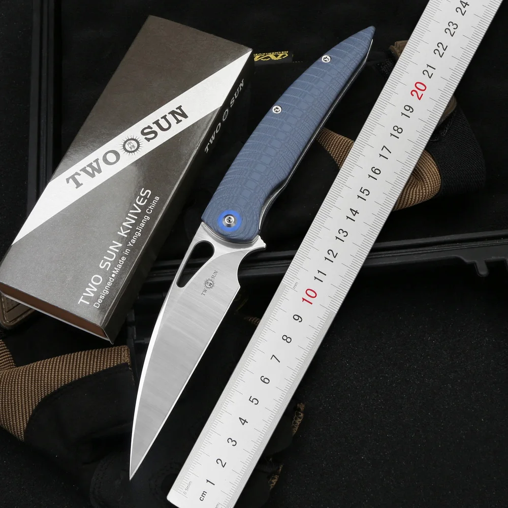 Складной нож TWO SUN TS116 14C28N, тактический клинок С флиппером и рукояткой из G10, для повседневного использования, кемпинга, выживания