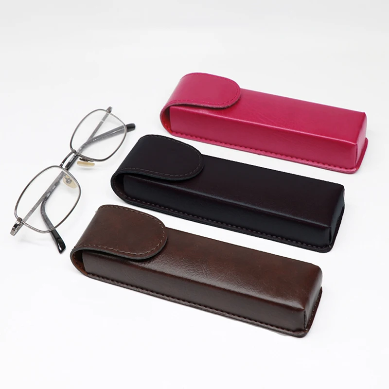 

Classic Leather Presbyopic Glasses Case Elegant Leather Glasses Box Men Elegant PU Glasses Box Suitable For Narrower Glasses