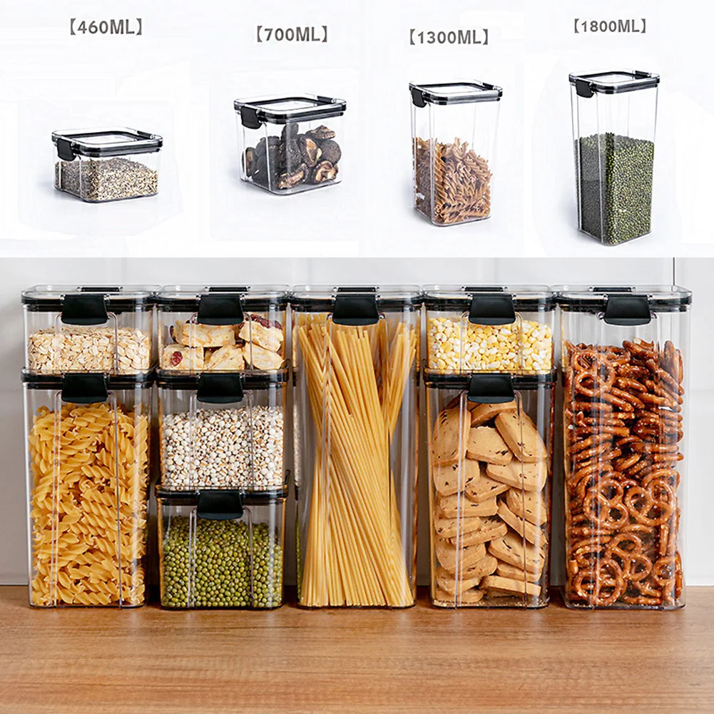 

Food Storage Kitchen Container Plastic Box Jars for Bulk Cereals Kitchen Organizers for Pantry Organizer Jars With Lid Home