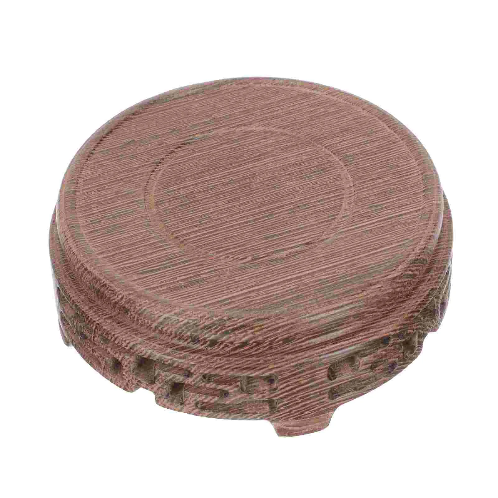 

Pot Flowerstand Holder Base Indoor Display Rack Garden Table Teapot Wooden Bonsai Round Tray Wood Shelf Cups Tea Lamp