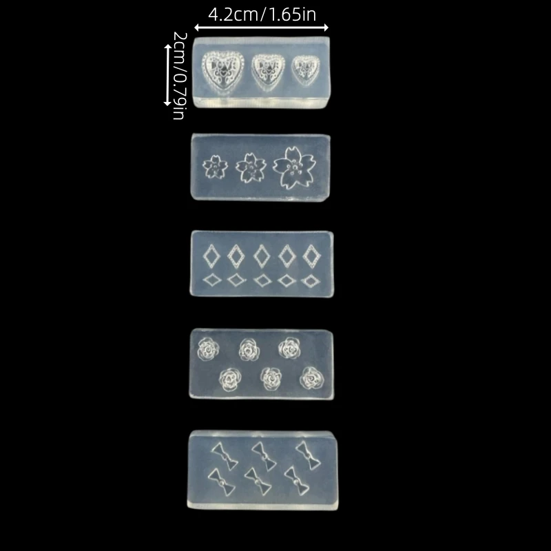 5 шт. силиконовые формочки для ногтей