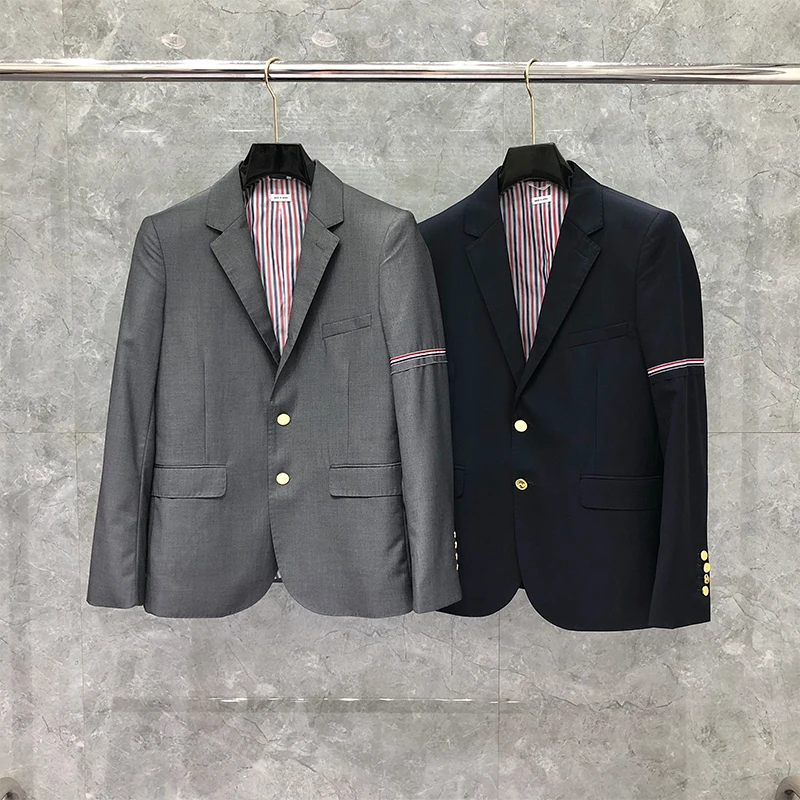 

TB THOM Male Suit 2023 Summer Korean Fashion Men's Jacket Single Armband Stripes Formal Blazers Business Casual Suit Jackets