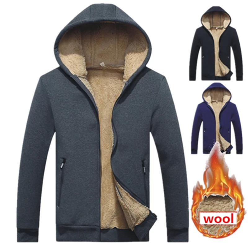 

sweatshirts for men Wool Padded Sweatshirts Man winter Hoodies Men 2021 hot sale warm fleece Hoody high quality tracksuit men