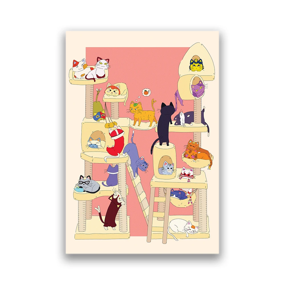 

Животное перекрещивание кошка дерево картина на холсте