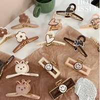 2022 new multi styles personality metal hair accessories retro cartoon rabbit heart hairpin cute animal hair claw for woman